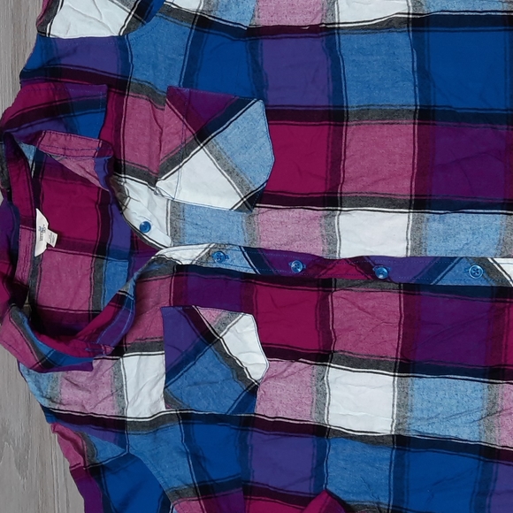 Terra & Sky women's flannel shirt size 1x (16w-18w) - Picture 3 of 7